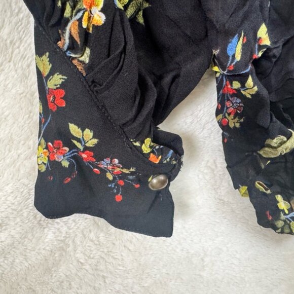 Anthropologie Floral Jamison Ruffles Flowy Blouse Whimsy Goth Tunic Top Boho M - Picture 6 of 16